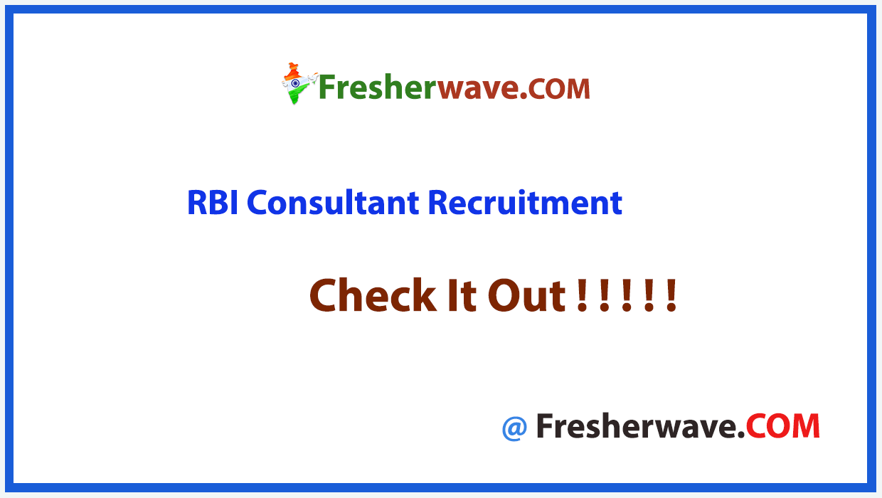 RBI Consultant Recruitment
