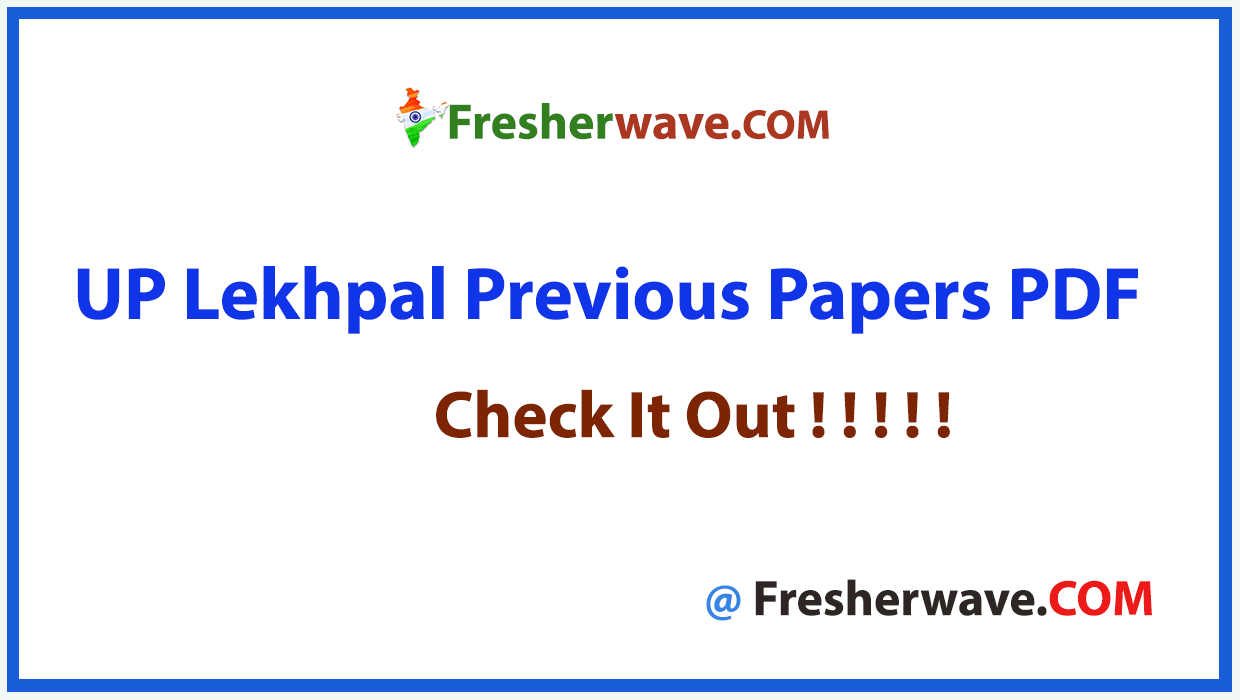 UP Lekhpal Previous Papers PDF