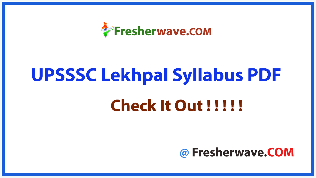 UPSSSC Lekhpal Syllabus PDF