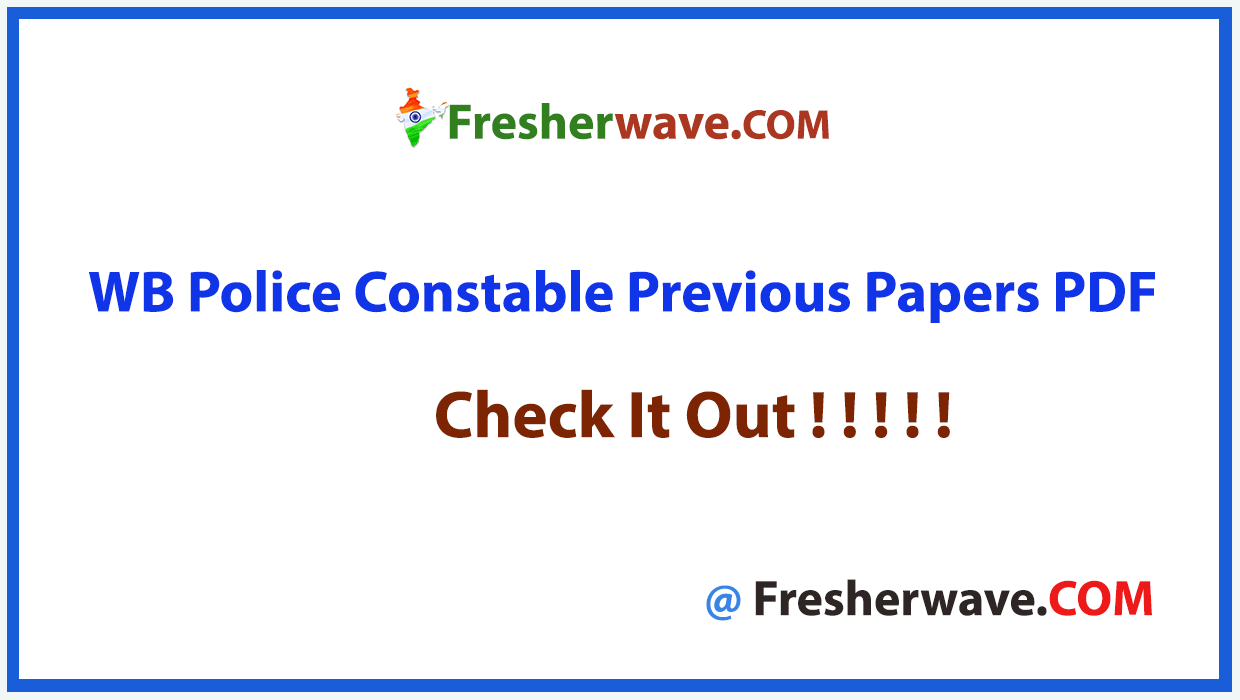 WB Police Constable Previous Papers PDF