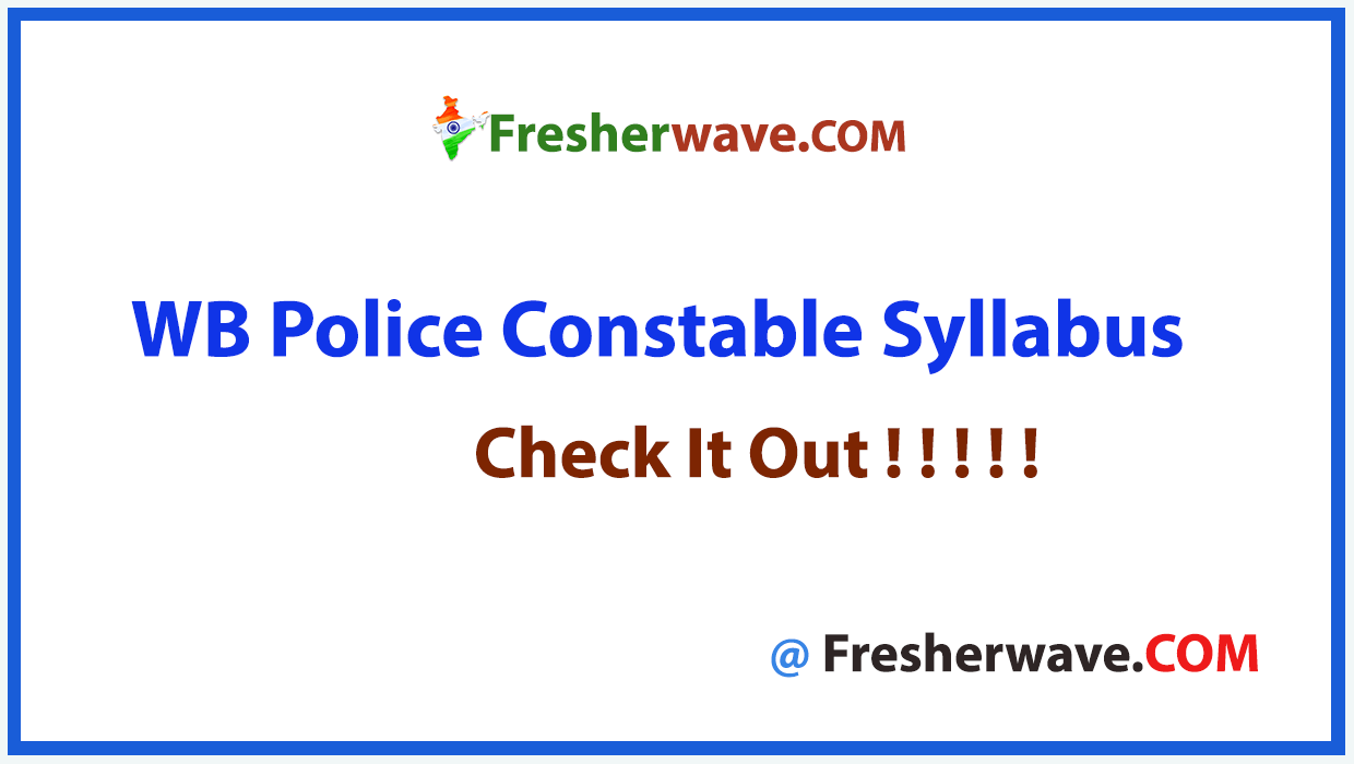 WB Police Constable Syllabus PDF