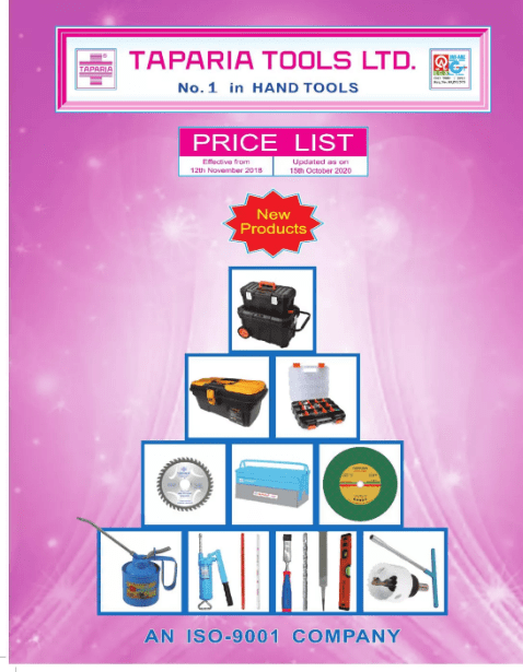 Taparia Tools Products Price List 2021